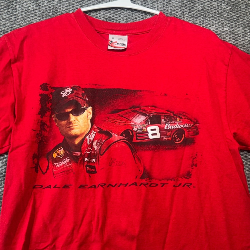 Dale Earnhardt‎ Jr Budweiser NASCAR Shirt Red Chase Authentics Mens M Y2K 2000s